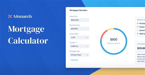 mortgage calculator   house   buy monarch money