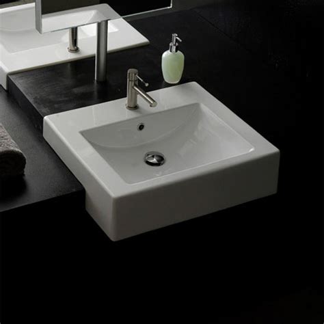Lavabi in pietra e marmo, oltre 150 modelli disponibili. Square Semi-Recessed Sink | Zuri Furniture