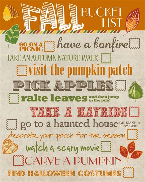 Fall Bucket List {free Printable} How To Nest For Less™