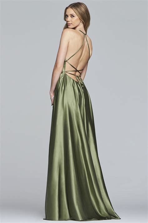 Backless Satin Prom Dress With Lace Up Closure At Ball Gown Heaven