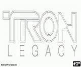 Tron Legacy Logo Coloring Movie Pages sketch template
