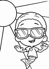 Coloring Bubble Guppies Goby Sunglasses Wear Cool Button Using Print Grab Otherwise Welcome Kids sketch template