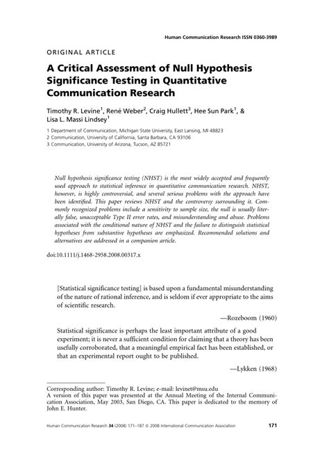 sample null hypothesis  research paper