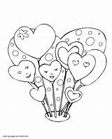 Coloring Pages Hearts Heart Valentine Printable Simple Shape Print Flowers Templates Holiday Balloons Holidays sketch template