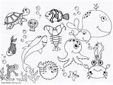 Under Sea Coloring Pages Octopus Printable Kids Adults Color sketch template