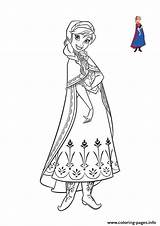 Frozen Anna Coloring Pages Cute Smile Printable Beautiful Print Color Book sketch template