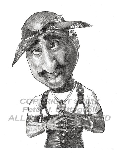 tupac shakur  cartoon caricature art print limited edition etsy