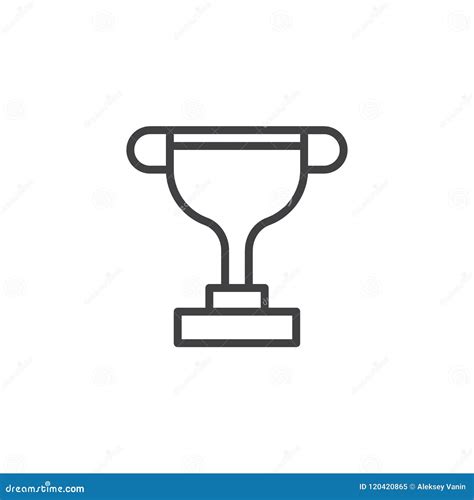 trophy cup outline icon stock vector illustration  pixel