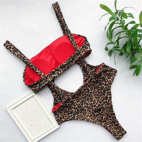 Sexy High Waist Leopard One Piece Swimsuit Women’s Beach Bathing Suit