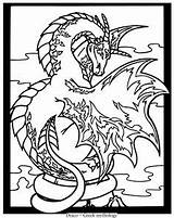 Coloring Pages Dragons Dragon Stained Glass Book Dover Publications Sheets Color Books Adult Colouring Doverpublications Draco Legendary Fairies Wizards Colour sketch template