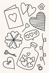 Doodle Drawn Hand Doodles Valentines Valentine Vector Visit Easy Simple Drawings sketch template