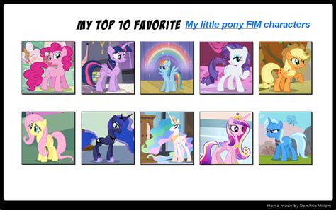 top ten favorite   pony characters  marcospower