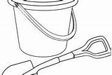 Bucket Coloring Pages Shovel Taking Water sketch template