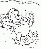 Coloring Snow Pages Pooh Winnie Snowy Clipart Sheets Library Winter House Popular sketch template