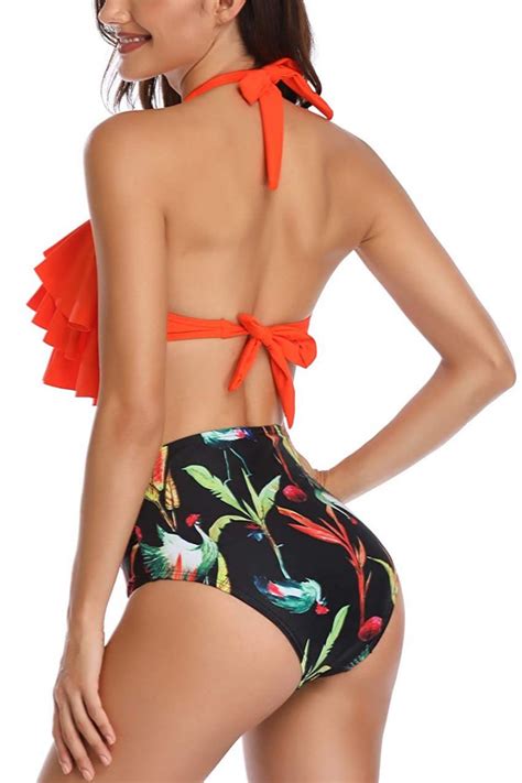 Trendy Two Piece Swimsuit Fabulous Women S High Waist Bikini