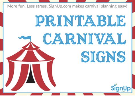 printable carnival signs  festive signage  games