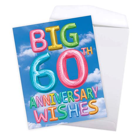 inflated messages 60 milestone anniversary large card