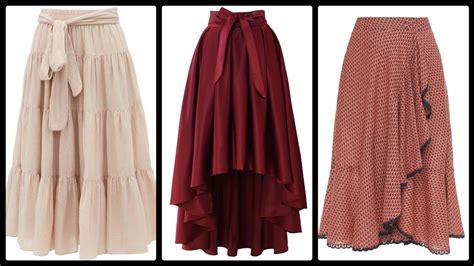 stylish fashionable ruffle skirts outfits ideas  women