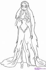 Corpse Bride Coloring Pages Emily Halloween Burton Tim Draw Printable Color Book Para Colorear Drawing Colouring Dibujos Adult Step Clipart sketch template