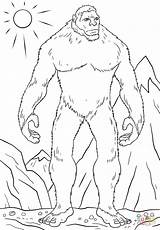 Coloring Pages Abominable Snowman Drawing Printable sketch template