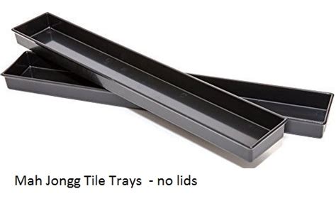 mah jongg black plastic tile trays set