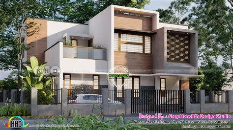 sqft budget contemporary house  small plot area kerala home design  floor plans