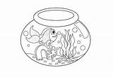 Coloring Fish Bowl Pages Drawing Printable Empty Jar Tank Animal Popular Getdrawings Coloringhome sketch template
