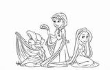 Rapunzel Elsa Anna Tocolor sketch template