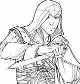 Creed Assassin Coloring Coloriage Sketch Twist Costume Template Altair Lychee sketch template