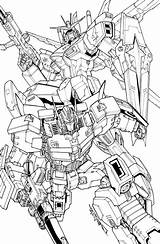 Optimus Gundam Colorear Wonder Espada sketch template