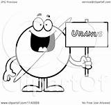 Uranus Planet Coloring Sign Clipart Cartoon Holding Outlined Vector Cory Thoman sketch template
