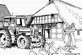 Ferme Tracteur Adulte Granja Coloriages Colorear Agricole Paysans Imprimé Farming Kijkje Stal sketch template