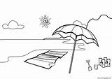 Beach Coloring Scene Pages Printable Drawing Scenes Book Umbrella Categories sketch template