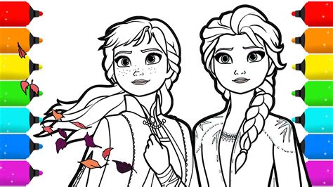 coloring pages elsa  anna drawing  colour