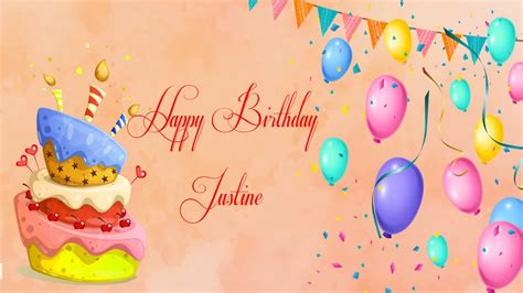 Happy Birthday Justine Image Wishes General Video Animation Youtube