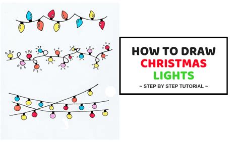 draw christmas lights easy step  step tutorial craftsonfire