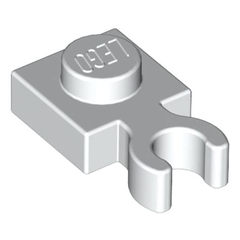 lego white plate     vertical clip thick open  clip