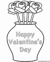 Coloring Valentine Pages Flowers Valentines Roses Flower Vase Print Search Theme Kids Again Bar Case Looking Don Use Find sketch template