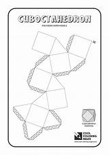 Models Coloring Pages Cuboctahedron Polyhedra Paper Cool Solids Print Kids sketch template
