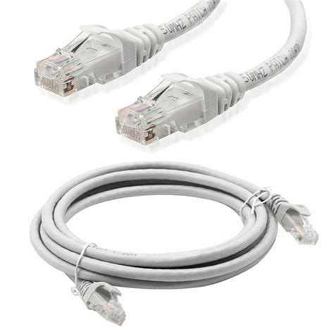 cat rj ethernet network lan cable patch lead cat   high speed grey lot ebay