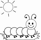 Caterpillar Clipart Cartoon Colouring Pages Coloring Kids Cliparts Places sketch template