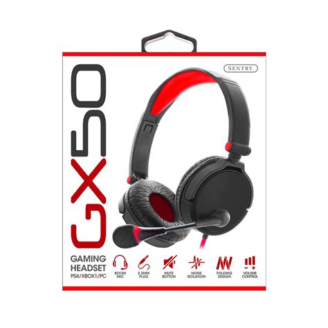 sentry industries gx gaming headset  red walmartcom