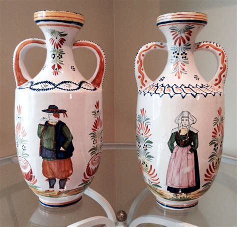 henriot quimper french faience grande vases wwwcountryfrenchpotterycom   photo