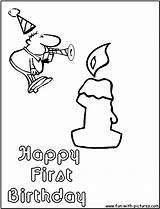 Birthday First Coloring Pages Color Printable Kids Fun sketch template