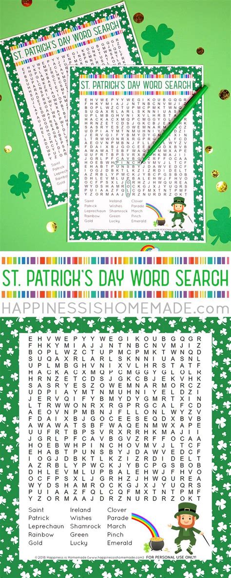 st patricks day word search printable puzzle   ton  fun