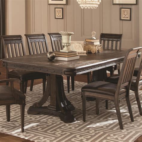 carlsbad dark brown rectangular extendable dining table  coaster