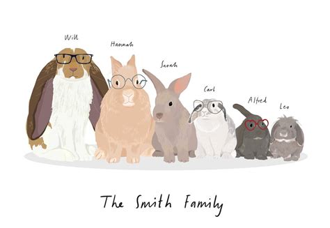 personalised rabbit family print  hanna melin