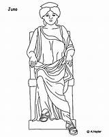 Juno Hera Romeinse Romeinen Kleurplaat Griekse Kleurplaten Grieken Goden Godin Hemels Romein Geschiedenis sketch template
