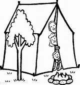 Coloring Camping Pages Printable Kids Library Clipart sketch template