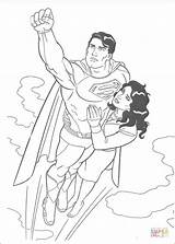 Superman Coloring Pages Flying Para Colorear Lane Lois Printable Drawing Dibujos sketch template